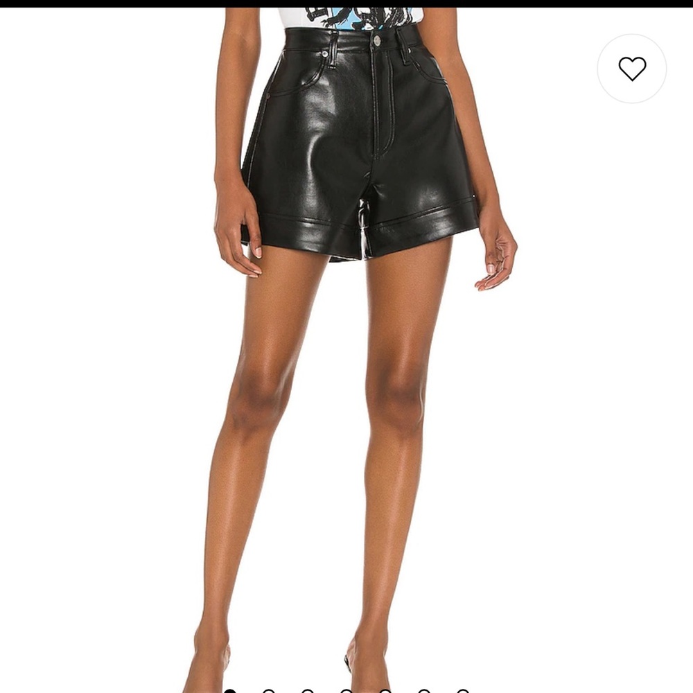 AGOLDE Recycled Leather Angled Hem Short in Detox